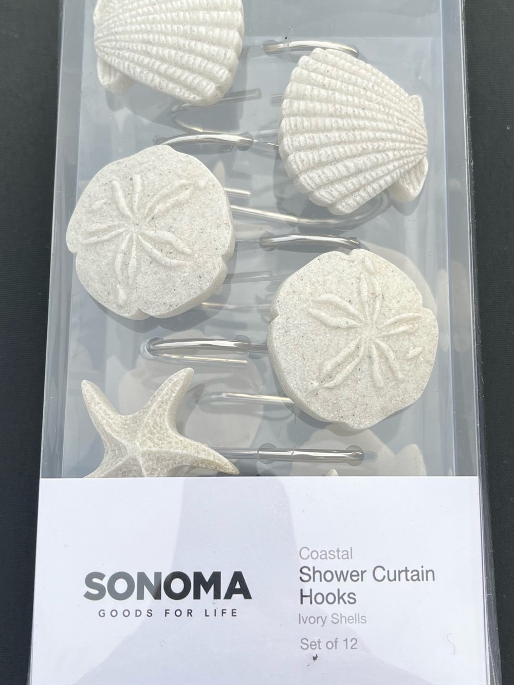 Kohl's SONOMA Ivory Coastal Shell & Starfish Shower Curtain Hooks - Set of 12